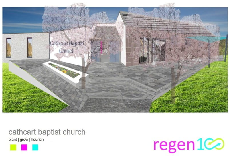 drawing of preposed new entrance to church
